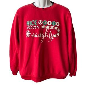 Smart Trend NICE UNTIL PROVEN NAUGHTY Ugly Christmas Sweater Size L